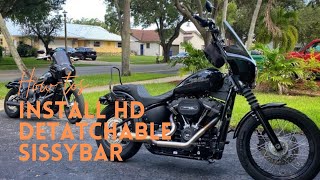 Harley Davidson Holdfast Sissy Bar Install [upl. by Adlen209]