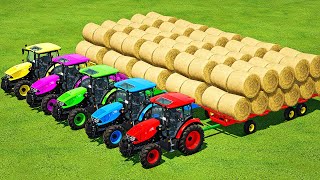 WHEAT HARVEST LOAD amp MAKE BALES WITH CASE amp ZETOR TRACTORS  Farming Simulator 22 [upl. by Melamed761]