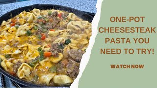 Irresistible Cheesesteak Tortellini Pasta Recipe – Ready in Just ONE Pot [upl. by Elyak]