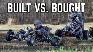 Shifter Kart vs CVT in Backyard Go Kart THRASH  Drag Race Circuit Race Mud Run [upl. by Madda]