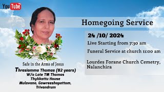 Thresiamma Thomas funeral service on 24102024 [upl. by Nathanson]