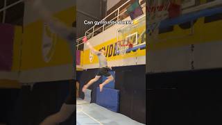 Can gymnasts dunk 🏀🔥 gymnast dunk challenge sports gymnastics olympics basketball [upl. by Atiuqad153]