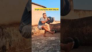 One leg Squats with 12kg weight💪 shorts feedshorts [upl. by Burkle]