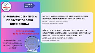 IV JORNADA CIENTÍFICO DE INVESTIGACIÓN NUTRICIONAL DIA 03 [upl. by Perron]