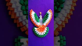 Beautiful 🇮🇳 Tricolour Bird Wall Hanging  😍 Bird Craft shorts trending viral [upl. by Allebram]