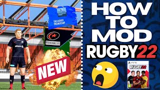 How To MOD RUGBY 22 EASY PC Tutorial  Real Life Kits Logos Players  MORE [upl. by Loomis]