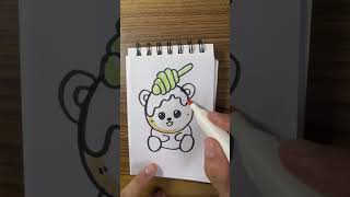 Cute bear and honey drawing cute bear drawing for kids cutedrawing drawingforkids easyartforkid [upl. by Wixted]