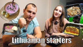 Lithuanian food part 1  Tasting traditional snacks and soups [upl. by Erotavlas918]