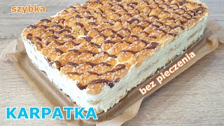 Szybka KARPATKA  KREMÓWKA bez pieczenia 🍰 przepyszne ciasto w kilka minut 👍 Sprint Cooking [upl. by Leiand]