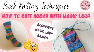 Sock Knitting How to Knit Socks with Magic Loop  Knitting Magic Loop Method  Wendy Poole [upl. by Eldnek]