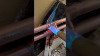 How to cross over pipes using soldering fittings asmr howto diy subscribe youtubeshorts tools [upl. by Fannie]