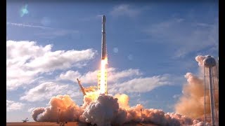 Falcon Heavy first LAUNCH and LANDING [upl. by Ahsenom]