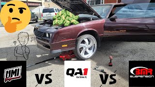 LS SWAPPED 1986 MONTE CARLO SS WHICH SUSPENSION KIT TO BUY UMI vs QA1 vs BMR [upl. by Carina958]