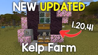 NEW UPDATED Kelp Farm in Minecraft Bedrock 12041  XP Bone Meal Fuel [upl. by Crompton]