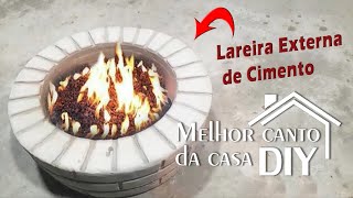 Como fazer uma linda Lareira externa  fogueira de Cimento Diy [upl. by Gehman230]