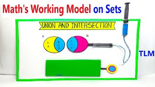 maths working model on sets intersections and union  maths tlm project  diy  craftpiller [upl. by Aisauqal]