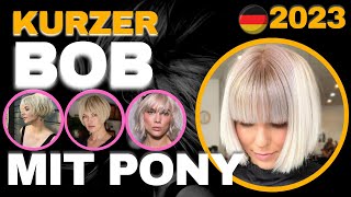 Kurzer Bob mit Pony 🌸 Atemberaubende Inspirationen für 2023💋 [upl. by Ecirtap512]