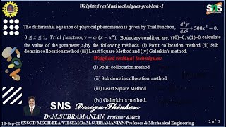 Weighted Residual Method Problem Example 1 [upl. by Noevad]