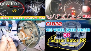 How To fix ABS warning light Suzuki Cultus  Dtc C1032 right rear wheel speed sensor or Rotor [upl. by Inaffets]