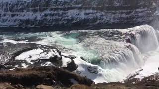 Gullfoss Waterfall Iceland April 2018 [upl. by Llewej843]