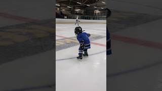 4 yr hockey player practicing backwards skating hockey icehockey jääkiekko [upl. by Eatton]