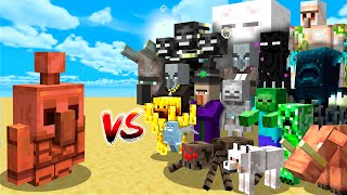 Copper Golem vs All Mobs Minecraft  Copper Golem vs Every Minecraft mob [upl. by Sillsby]