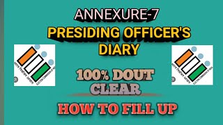 How to fill up Presiding Officers diary কিভাবে presiding officer diary পূরন করবেন। [upl. by Arbas178]