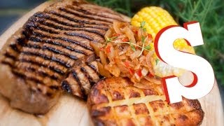 BBQ COLA STEAK RECIPE  Sorted Food [upl. by Nodnol]