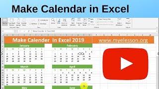 Make Calendar in Excel 2019 [upl. by Ainav]