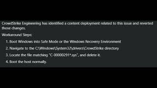 FIX for Windows 10 BSOD  CROWDSTRIKE Computer Problem 19th July 2024 [upl. by Eppesuig]