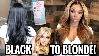 HOW I DYE MY HAIR BLONDE UPDATED  Bleach Black Hair Blonde At Home ft UNice Hair Kysiss Series [upl. by Izogn]