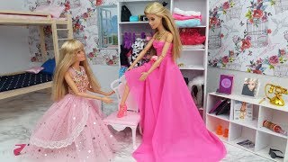 New Dress for Barbie Doll Barbie video in a DIY Miniature Doll House [upl. by Hotze423]