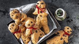 Recipe Bread men with airdried meat  FOOBY [upl. by Neelyam450]