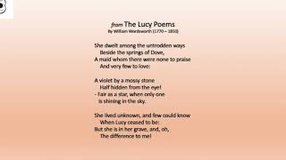 Reading of William Wordsworths Lucy poem quotShe dwelt among the untrodden waysquot [upl. by Eleen]