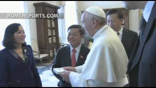 Pope Francis meets with president of Vietnam\s parliament Nguyen Sing Hung [upl. by Merla]