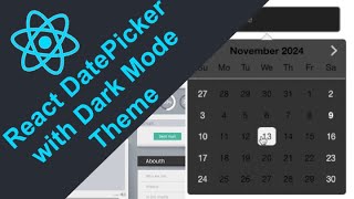 ReactJS Projects Adding ReactJS Date Picker with Dark Mode Theme [upl. by Ynatsed895]