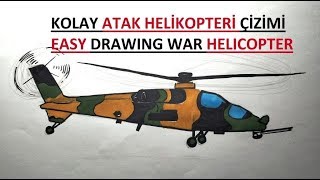 ATAK HELİKOPTERİ ÇİZİMİ  KOLAY SAVAŞ HELİKOPTERİ ÇİZİMİ  HELİKOPTER NASIL ÇİZİLİR [upl. by Siduhey956]