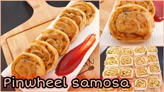 Puff pastry Rolled samosas Pinwheel samosassamosa Rolls Ramadan recipesEp 5 [upl. by Yoko]