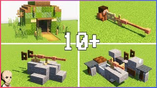 Minecraft 10 Military Build Hacks and Ideas [upl. by Elbam]