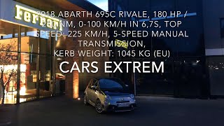 2018 Abarth 695C Rivale 0235 kmh  Engine Sound  Fun on Serpentine Road amp Uconnect Animation [upl. by Thirzi]