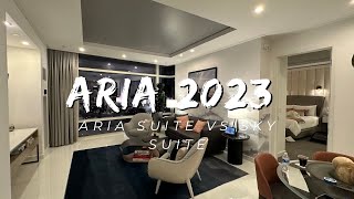 2023 weekend at Aria Las Vegas  Aria Suite VS Sky Suite  Aria Restaurants  Lounge [upl. by Kutzenco]