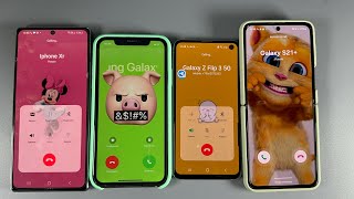 Incoming Call Samsung Galaxy Z Flip 3 vs IPhone XR vs Samsung Galaxy Note 20 vs Samsung S10e [upl. by Corenda]