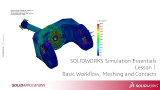 SOLIDWORKS Simulation Essentials  Lesson 1  Simulation Workflow Meshing and Contacts [upl. by Pickering]