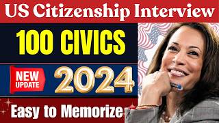 2024 random 100 civics questions and answers  US citizenship interview I N400 Interview [upl. by Kathryne]