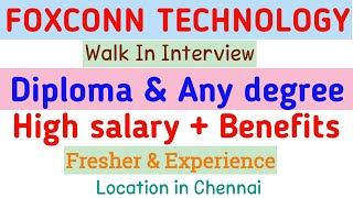 Foxconn technology latest job vacancy in Tamil  Tamil jobs  High salary job in Chennai [upl. by Hurlbut117]