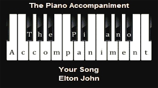 Elton John  Your Song Piano Karaoke [upl. by Llenram]