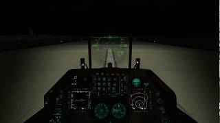 F16 Night Landing amp Cockpit View [upl. by Tessy]