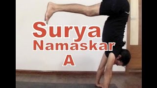 Surya Namaskar A  Sun Salutation A in Ashtanga Yoga  2 Minutes Yoga Health [upl. by Yobybab]