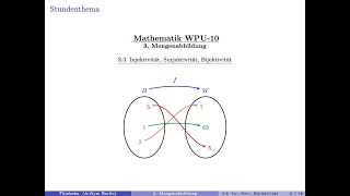 10 Mathe WPU  33 Injektivität Surjektivität Bijektivität [upl. by Nehtanoj]