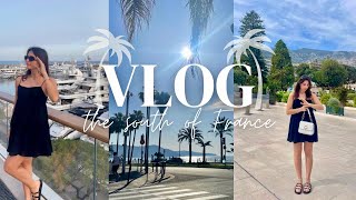 VISITING THE FRENCH RIVIERA AND MONACO  Beach vacation shopping and restaurants [upl. by Atram]